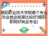 揭阳职业技术学院哪个专业毕业就业前景比较好(揭阳职院好就业专业)