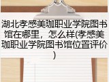 湖北孝感美珈职业学院图书馆在哪里，怎么样(孝感美珈职业学院图书馆位置评价)