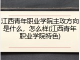 江西青年职业学院主攻方向是什么，怎么样(江西青年职业学院特色)
