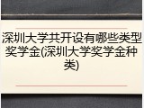 深圳大学共开设有哪些类型奖学金(深圳大学奖学金种类)