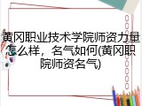 黄冈职业技术学院师资力量怎么样，名气如何(黄冈职院师资名气)