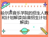 哈尔滨音乐学院的招生人数和计划解读(哈音招生计划解读)