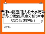 天津中德应用技术大学历年录取分数线深度分析(津中德录取线解析)