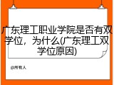广东理工职业学院是否有双学位，为什么(广东理工双学位原因)
