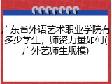 广东省外语艺术职业学院有多少学生，师资力量如何(广外艺师生规模)