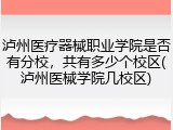 泸州医疗器械职业学院是否有分校，共有多少个校区(泸州医械学院几校区)