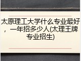 太原理工大学什么专业最好，一年招多少人(太理王牌专业招生)
