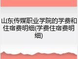 山东传媒职业学院的学费和住宿费明细(学费住宿费明细)