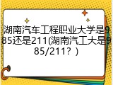 湖南汽车工程职业大学是985还是211(湖南汽工大是985/211？)