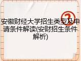 安徽财经大学招生类型及申请条件解读(安财招生条件解析)