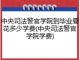 中央司法警官学院到毕业要花多少学费(中央司法警官学院学费)