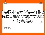 广安职业技术学院一年财政拨款大概多少钱(广安职院年财政拨款)