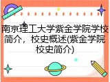 南京理工大学紫金学院学校简介，校史概述(紫金学院校史简介)
