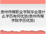 贵州传媒职业学院毕业是什么学历有何优势(贵州传媒学院学历优势)