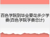 百色学院到毕业要花多少学费(百色学院学费总计)