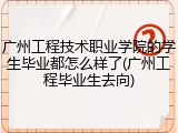 广州工程技术职业学院的学生毕业都怎么样了(广州工程毕业生去向)