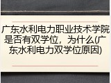 广东水利电力职业技术学院是否有双学位，为什么(广东水利电力双学位原因)