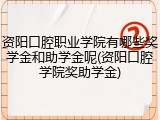 资阳口腔职业学院有哪些奖学金和助学金呢(资阳口腔学院奖助学金)