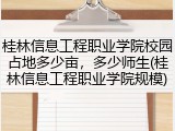 桂林信息工程职业学院校园占地多少亩，多少师生(桂林信息工程职业学院规模)