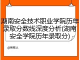 湖南安全技术职业学院历年录取分数线深度分析(湖南安全学院历年录取分)