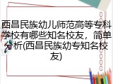 西昌民族幼儿师范高等专科学校有哪些知名校友，简单分析(西昌民族幼专知名校友)