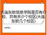 大连东软信息学院是否有分校，共有多少个校区(大连东软几个校区)
