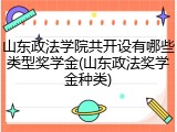 山东政法学院共开设有哪些类型奖学金(山东政法奖学金种类)