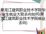 黑龙江建筑职业技术学院毕业生就业大致去向如何(黑龙江建筑职业技术学院就业去向)