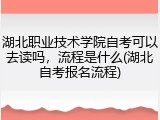 湖北职业技术学院自考可以去读吗，流程是什么(湖北自考报名流程)