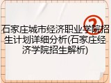 石家庄城市经济职业学院招生计划详细分析(石家庄经济学院招生解析)