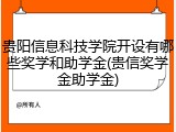 贵阳信息科技学院开设有哪些奖学和助学金(贵信奖学金助学金)