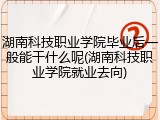 湖南科技职业学院毕业后一般能干什么呢(湖南科技职业学院就业去向)