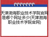 天津渤海职业技术学院官网是哪个网址多少(天津渤海职业技术学院官网)