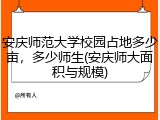 安庆师范大学校园占地多少亩，多少师生(安庆师大面积与规模)