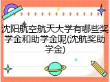 沈阳航空航天大学有哪些奖学金和助学金呢(沈航奖助学金)