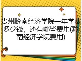 贵州黔南经济学院一年学费多少钱，还有哪些费用(黔南经济学院费用)
