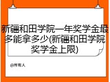 新疆和田学院一年奖学金最多能拿多少(新疆和田学院奖学金上限)