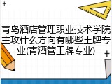 青岛酒店管理职业技术学院主攻什么方向有哪些王牌专业(青酒管王牌专业)