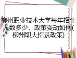 柳州职业技术大学每年招生人数多少，政策变动如何(柳州职大招录政策)