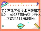 辽宁石化职业技术学院是不是211或985高校(辽宁石化学院是211/985吗)