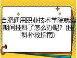 合肥通用职业技术学院就读期间挂科了怎么办呢？(挂科补救指南)