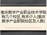 重庆数字产业职业技术学院有几个校区,有多少人(重庆数字产业职院校区及人数)