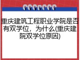 重庆建筑工程职业学院是否有双学位，为什么(重庆建院双学位原因)