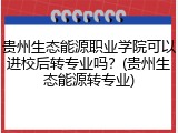贵州生态能源职业学院可以进校后转专业吗？(贵州生态能源转专业)