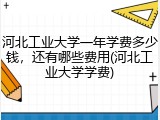 河北工业大学一年学费多少钱，还有哪些费用(河北工业大学学费)