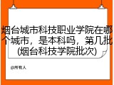 烟台城市科技职业学院在哪个城市，是本科吗，第几批(烟台科技学院批次)