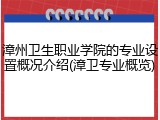 漳州卫生职业学院的专业设置概况介绍(漳卫专业概览)