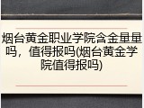 烟台黄金职业学院含金量量吗，值得报吗(烟台黄金学院值得报吗)