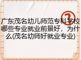 广东茂名幼儿师范专科学校哪些专业就业前景好，为什么(茂名幼师好就业专业)