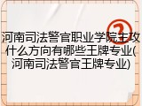 河南司法警官职业学院主攻什么方向有哪些王牌专业(河南司法警官王牌专业)